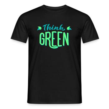 Pensez vert! Pensez vert! Écologie écologique - T-shirt homme - noir - Devant - AI Model Male 178 light (178cm)