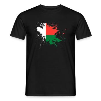 Le drapeau de Madagascar comme taches de peinture - T-shirt homme - noir - Devant - AI Model Male 178 light (178cm)