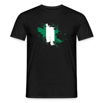 Nigeria flag as a splash of color - Men's T-Shirt - black - Front - AI Model Male 178 light (178cm)