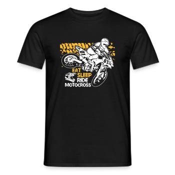 Eat Sleep Ride Motocross - Männer T-Shirt - Schwarz - Vorne - AI Model Male 178 light (178cm)