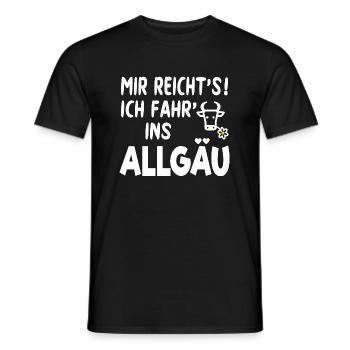 Allgäu Urlaub Wandern Kuh Spruch MIR REICHT'S - Männer T-Shirt - Schwarz - Vorne - AI Model Male 178 light (178cm)