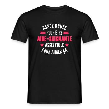 assez doué pour être aide-soignante - T-shirt homme - noir - Devant - AI Model Male 178 light (178cm)