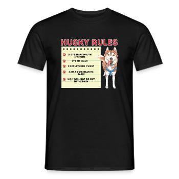 Husky Siberian Husky Dog - Men's T-Shirt - black - Front - AI Model Male 178 light (178cm)