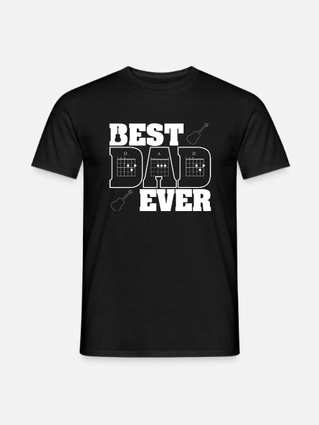 Best Dad Ever Guitar Chords Musician Funny Fathers - Men's T-Shirt - black