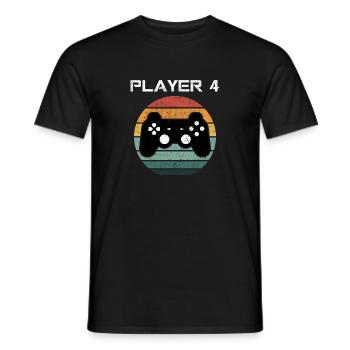 Player 4 Gamer Videospielkonsole Videospiel NERD - Männer T-Shirt - Schwarz - Vorne - AI Model Male 178 light (178cm)