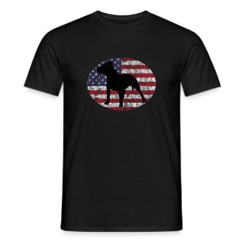 Pitbull Dog American Staffordshire USA Staffy - Men's T-Shirt - black - Front - AI Model Male 178 light (178cm)