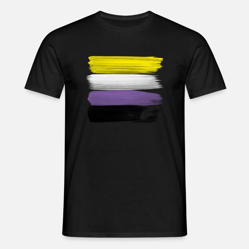 Non-Binary Pride Strokes - Men's T-Shirt - black
