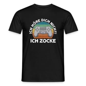 Ich höre dich nicht ich zocke - Männer T-Shirt - Schwarz - Vorne - AI Model Male 178 light (178cm)