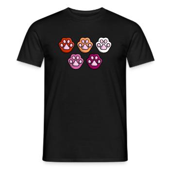Cute Cat Paw Lesbian Queer Flag Flag LGBTQ - Men's T-Shirt - black - Front - AI Model Male 178 light (178cm)