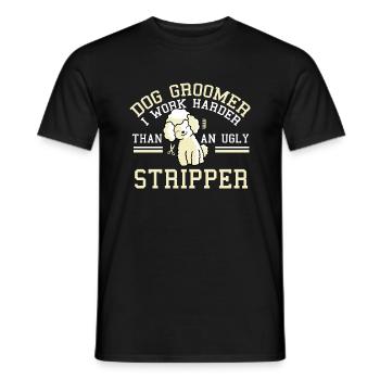 I work harder Sarcastic Person Gift - Men's T-Shirt - black - Front - AI Model Male 178 light (178cm)