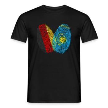 Fingerprint Kazakh Kazakhstan - Men's T-Shirt - black - Front - AI Model Male 178 light (178cm)