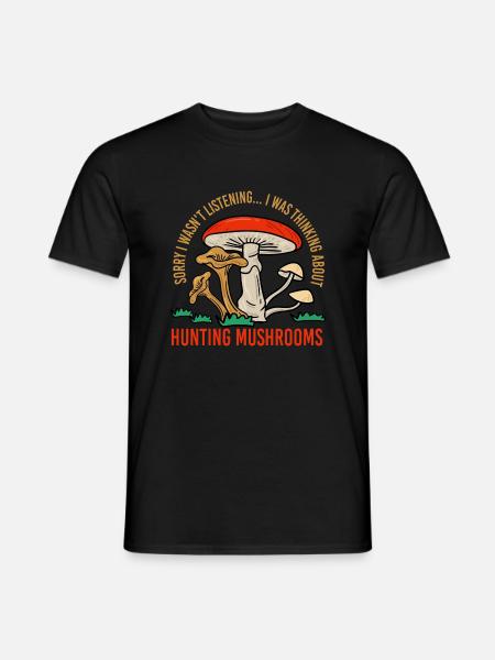 Thinking About Mushrooms Shiitake Chef - Men's T-Shirt - black