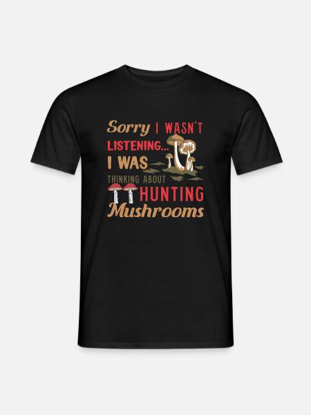 Mushroom Hunting Delicious Vegetables - Men's T-Shirt - black