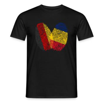 Fingerabdruck Rumäne Rumänien - Männer T-Shirt - Schwarz - Vorne - AI Model Male 178 light (178cm)