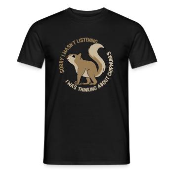 Thinking About Chipmunks Forest Animal Nature - Men's T-Shirt - black - Front - AI Model Male 178 light (178cm)