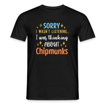 Thinking About Chipmunks Nature Wildlife Animal - Men's T-Shirt - black - Front - AI Model Male 178 light (178cm)