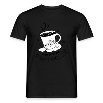 ne me parlez pas avant mon café du matin ! humour - T-shirt homme - noir - Devant - AI Model Male 178 light (178cm)