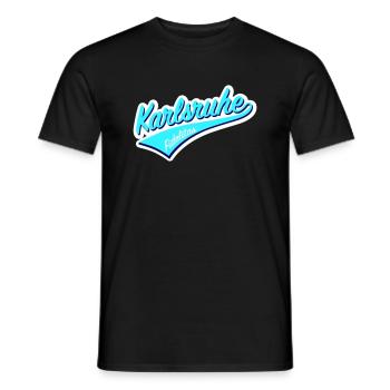 KARLSRUHE CYAN - Männer T-Shirt - Schwarz - Vorne - AI Model Male 178 light (178cm)