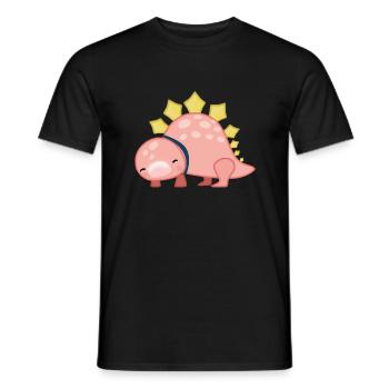Pink cute dinosaur - Men's T-Shirt - black - Front - AI Model Male 178 light (178cm)