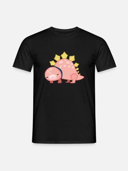 Pink cute dinosaur - Men's T-Shirt - black