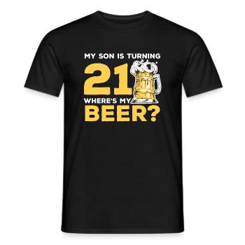 21ème Bday Party drôle père de 21 ans S - T-shirt homme - noir - Devant - AI Model Male 178 light (178cm)
