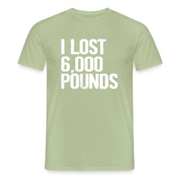 I Lost 6,000 Pounds 3 - Men's T-Shirt - sage - Front - AI Model Male 178 light (178cm)