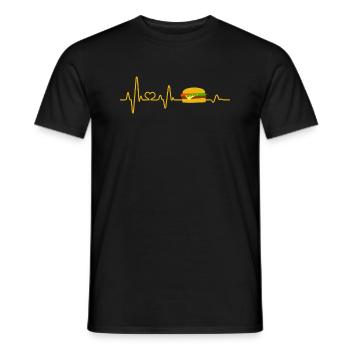 Fast Food Herzschlag Cheeseburger Burger Essen - Männer T-Shirt - Schwarz - Vorne - AI Model Male 178 light (178cm)