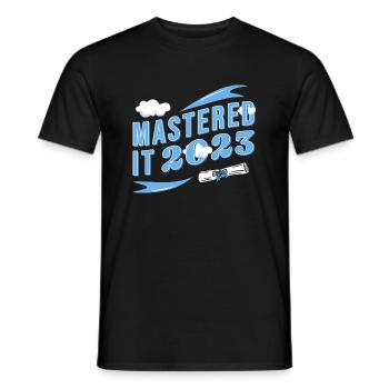 Master's degree University - Men's T-Shirt - black - Front - AI Model Male 178 light (178cm)