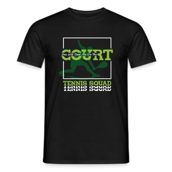 Ironic Tennis Player Quote Ball Sports Summer - Men's T-Shirt - black - Front - AI Model Male 178 light (178cm)