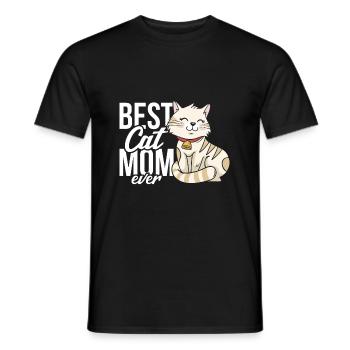 Best cat mom ever - Men's T-Shirt - black - Front - AI Model Male 178 light (178cm)
