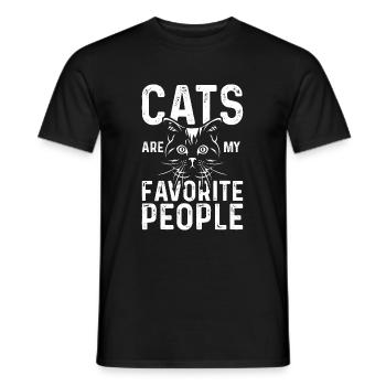 Cats are my favorite people - Men's T-Shirt - black - Front - AI Model Male 178 light (178cm)