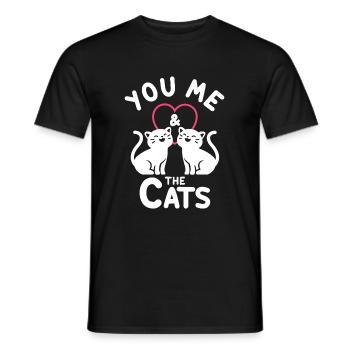 Toi et moi les chats - T-shirt homme - noir - Devant - AI Model Male 178 light (178cm)