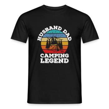 Husband Dad Camping Legend - Men's T-Shirt - black - Front - AI Model Male 178 light (178cm)