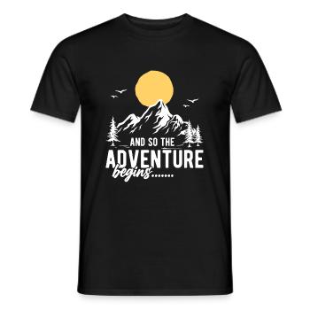 And so the Adventure begins - Men's T-Shirt - black - Front - AI Model Male 178 light (178cm)