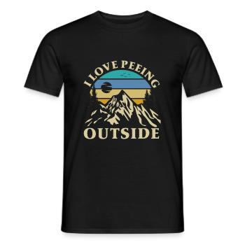 I Love peeing outside - Männer T-Shirt - Schwarz - Vorne - AI Model Male 178 light (178cm)
