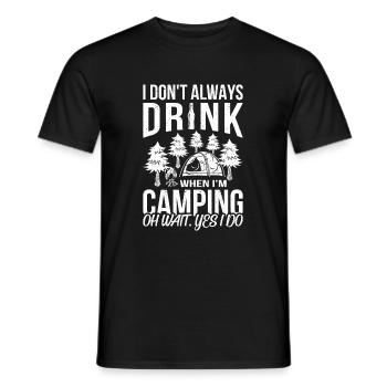 Je ne bois pas toujours quand je campe - T-shirt homme - noir - Devant - AI Model Male 178 light (178cm)