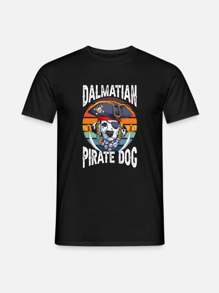 Dalmatian Pirate Dog - Men's T-Shirt - black