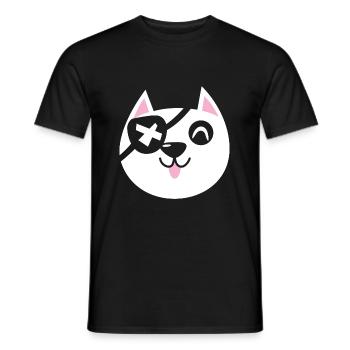 Pirate Cat - Men's T-Shirt - black - Front - AI Model Male 178 light (178cm)