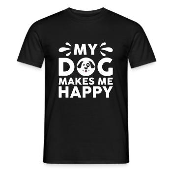 Mon chien me rend heureux - T-shirt homme - noir - Devant - AI Model Male 178 light (178cm)