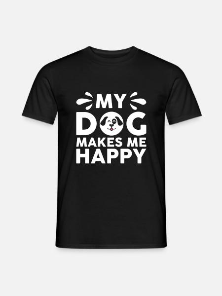 Mon chien me rend heureux - T-shirt homme - noir