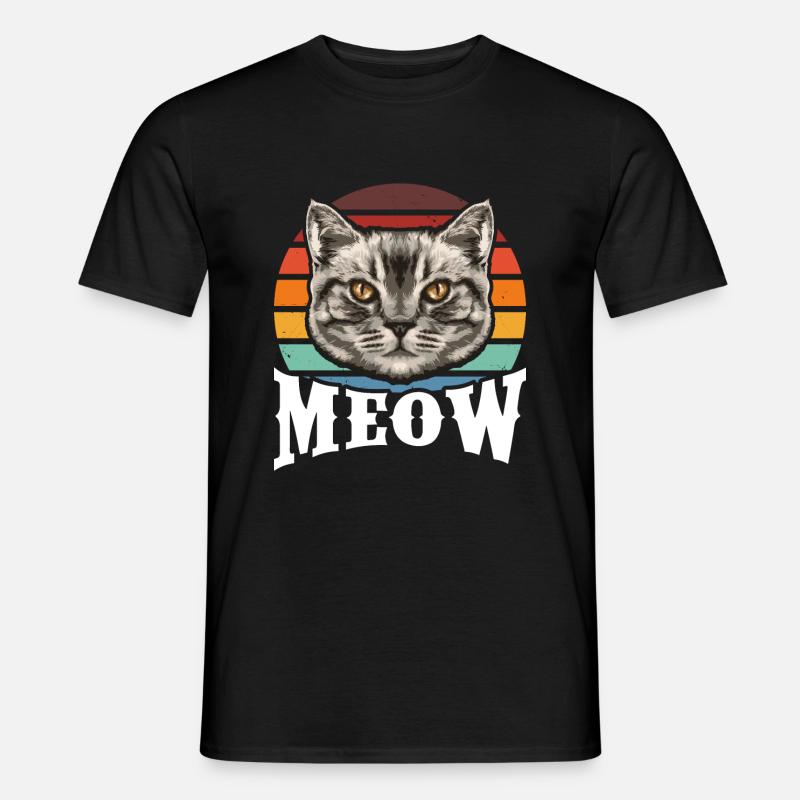 Meow - Männer T-Shirt - Schwarz
