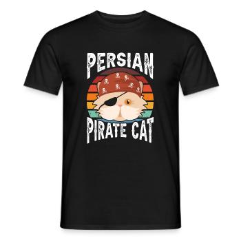 Persian Pirate Cat - Men's T-Shirt - black - Front - AI Model Male 178 light (178cm)
