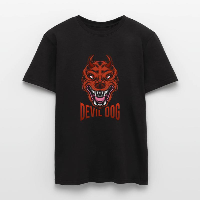Devil dog with sharp teeth Men's T-shirt