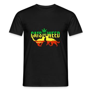 Katzen Und Unkraut - Männer T-Shirt - Schwarz - Vorne - AI Model Male 178 light (178cm)