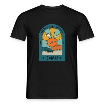 Energy = my coffee - E = MC - Men's T-Shirt - black - Front - AI Model Male 178 light (178cm)