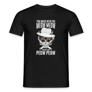 Tu t’allonges avec le miaulement-miaulement, tu obtiens - T-shirt homme - noir - Devant - AI Model Male 178 light (178cm)