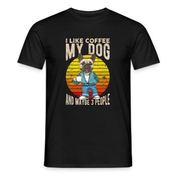 I like coffee, my dog and maybe - Men's T-Shirt - black - Front - AI Model Male 178 light (178cm)