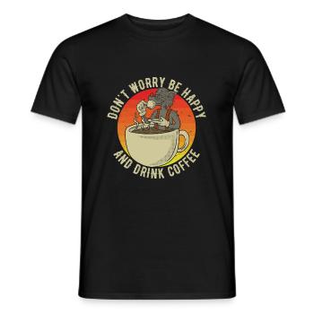 Don't worry, be happy - Men's T-Shirt - black - Front - AI Model Male 178 light (178cm)