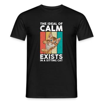 The ideal of rest exists in a cat - Men's T-Shirt - black - Front - AI Model Male 178 light (178cm)