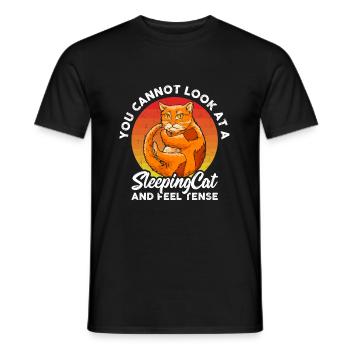Sie Können Keine Schlafende Katze Betrachten - Männer T-Shirt - Schwarz - Vorne - AI Model Male 178 light (178cm)